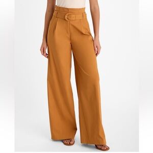 Mustard colored paper bag high waisted pants new with tags